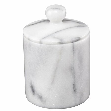 CONVENIENCE CONCEPTS 3.75 in. SPA Marble Cotton Ball Swab Holder, Natural White HI3501079